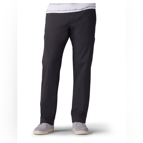 LEE MEN'S EXTREME COMFORT STRAIGHT FIT FLAT FRONT PANT IN SHADOW GRAY 38x29 - Picture 1 of 4